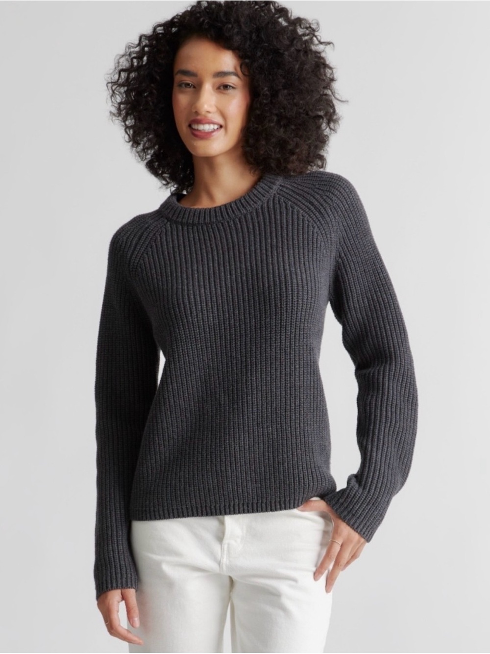 Quince Med Organic Cotton Fisherman Knit Sweater